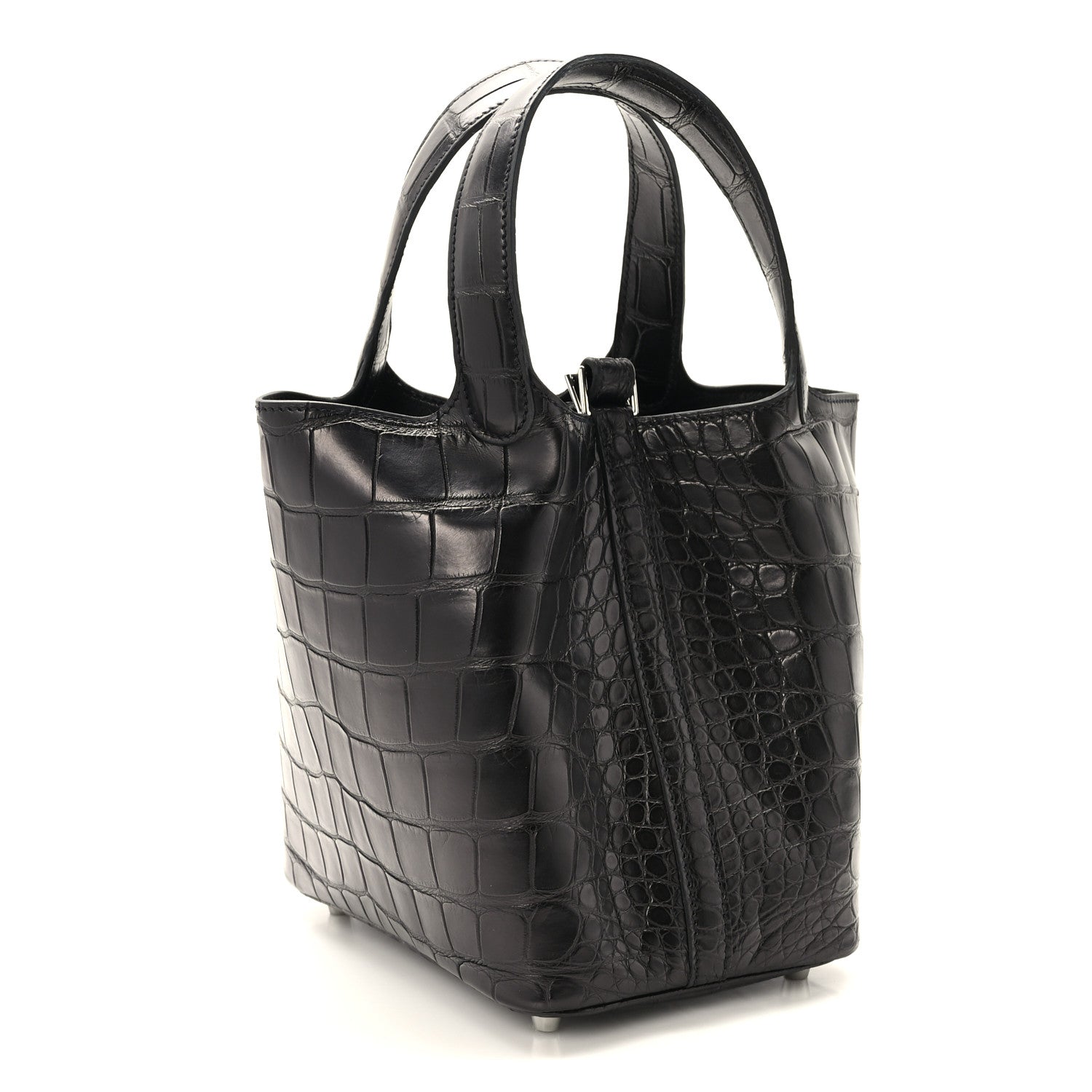 Hermes Matte Alligator Picotin Lock 18 Black 3 of 12