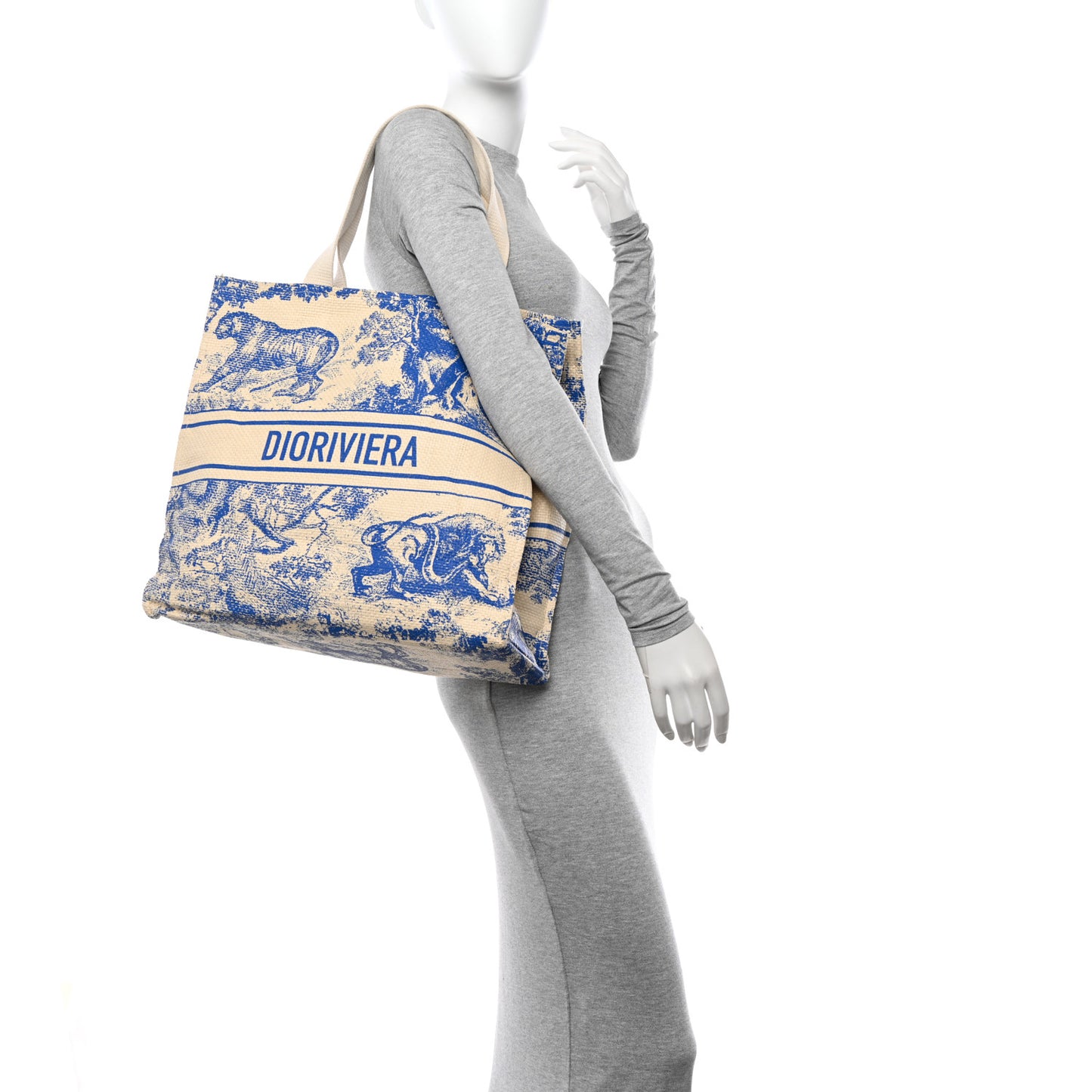 Straw Dioriviera Tote Blue