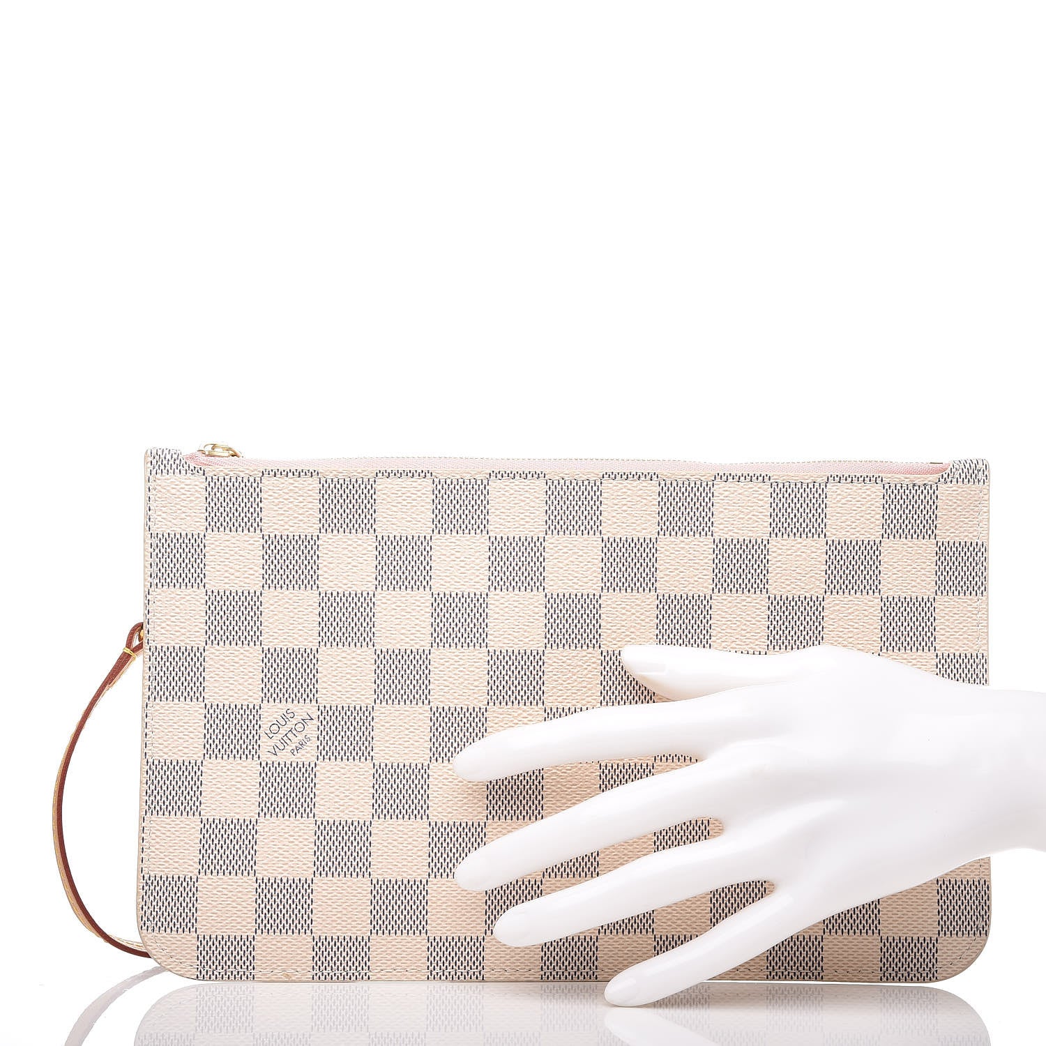 Louis Vuitton Damier Azur Neverfull MM GM Pochette Rose Ballerine 2 of 9