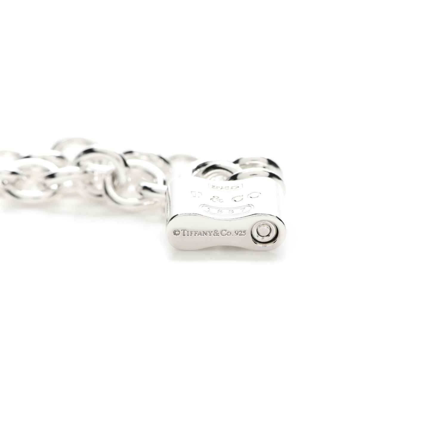 Sterling Silver 1837 Lock Charm Necklace