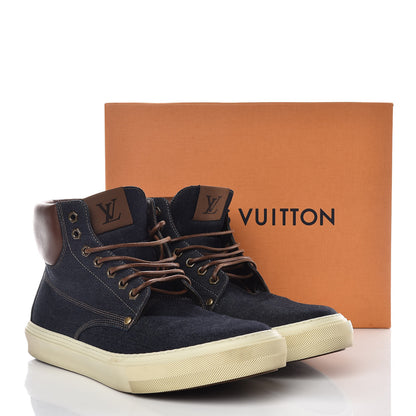 Louis Vuitton Calfskin Denim High Top Sneakers 11 15 of 15