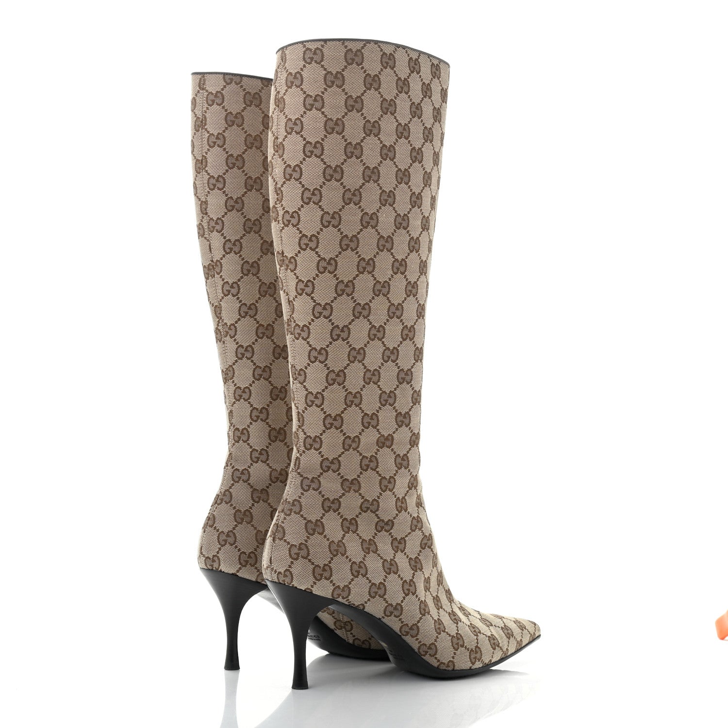 Gucci Monogram Womens Tall Boots 10.5 Brown 4 of 8