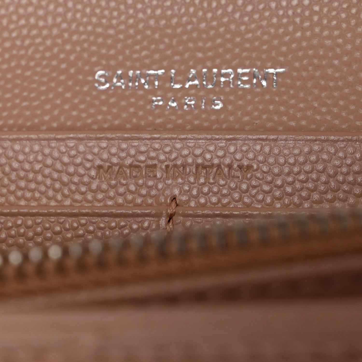 Saint Laurent Grain De Poudre Matelasse Chevron Monogram Flap Wallet Pale Pink 7 of 10