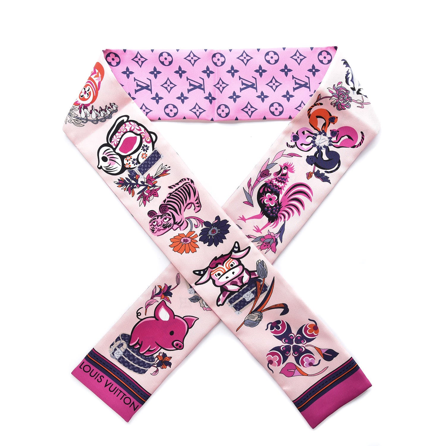 Louis Vuitton Silk Monogram Superstition Bandeau Rose 1 of 4