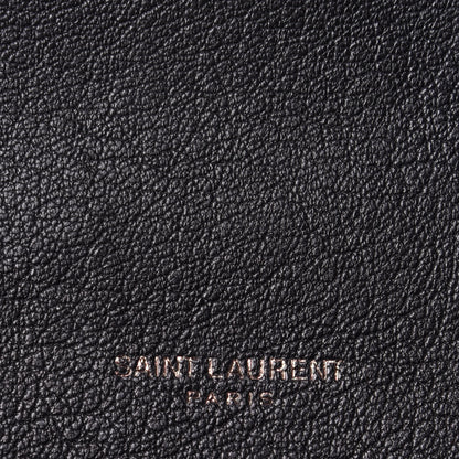 Saint Laurent Sheepskin Matelasse Chevron Monogram Medium College Bag Black 4 of 4