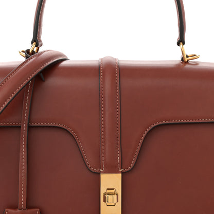 Celine Natural Calfskin Medium 16 Top Handle Bag Teck 8 of 12