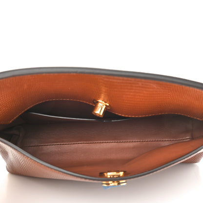Burberry Lizard Embossed Deerskin Small Society Clutch Tan 4 of 8