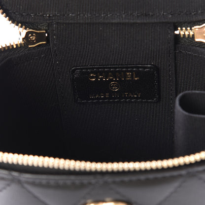 Chanel Lambskin Quilted Mini Vanity Case With Chain Black 9 of 12