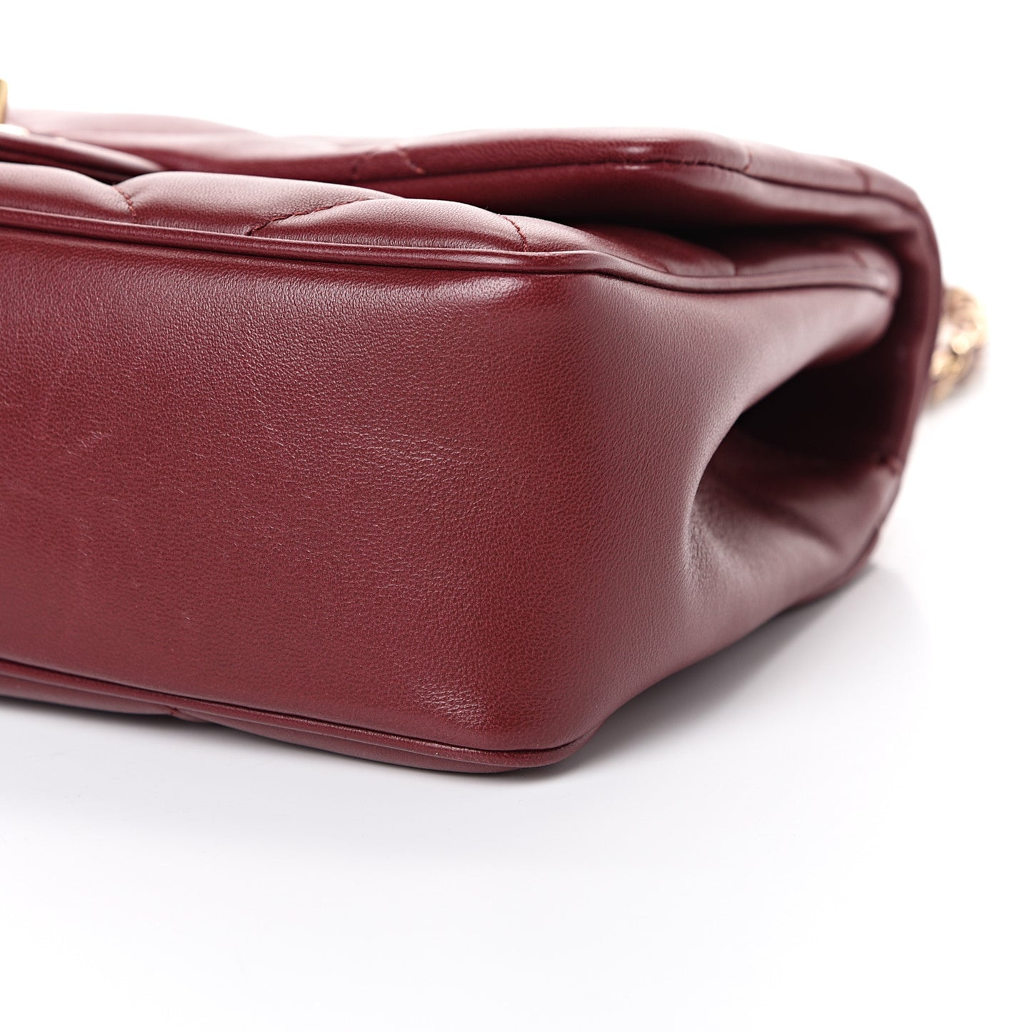 Lambskin Quilted Easy Carry Flap Burgundy