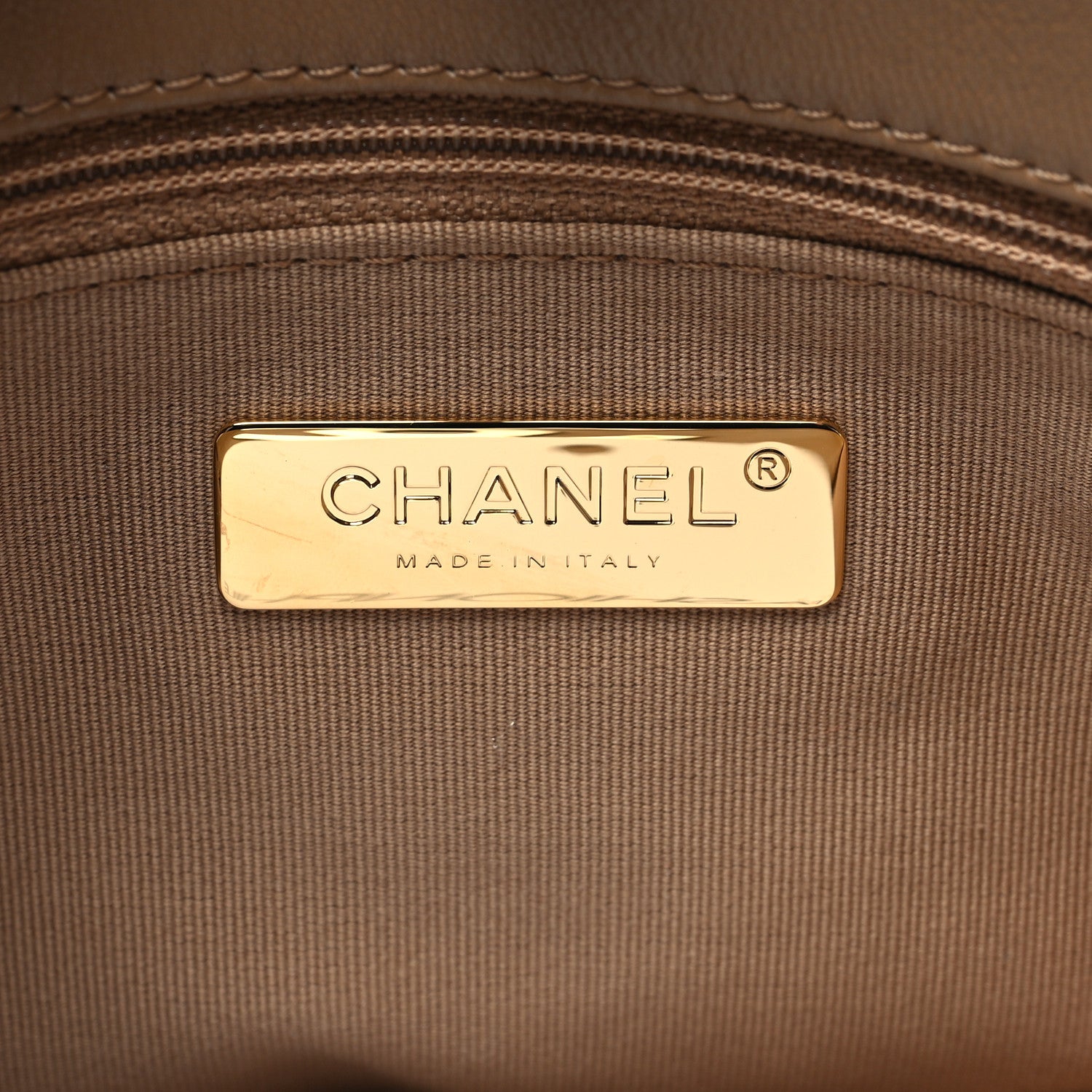 Chanel Lambskin Quilted Chanel 19 Shopping Bag Beige 6 of 10