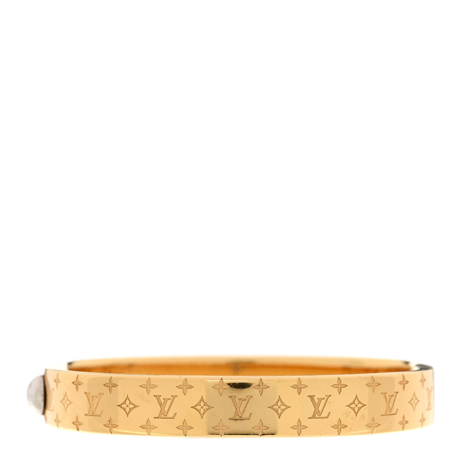Louis Vuitton Brass Monogram Nanogram Cuff S Gold 1 of 5