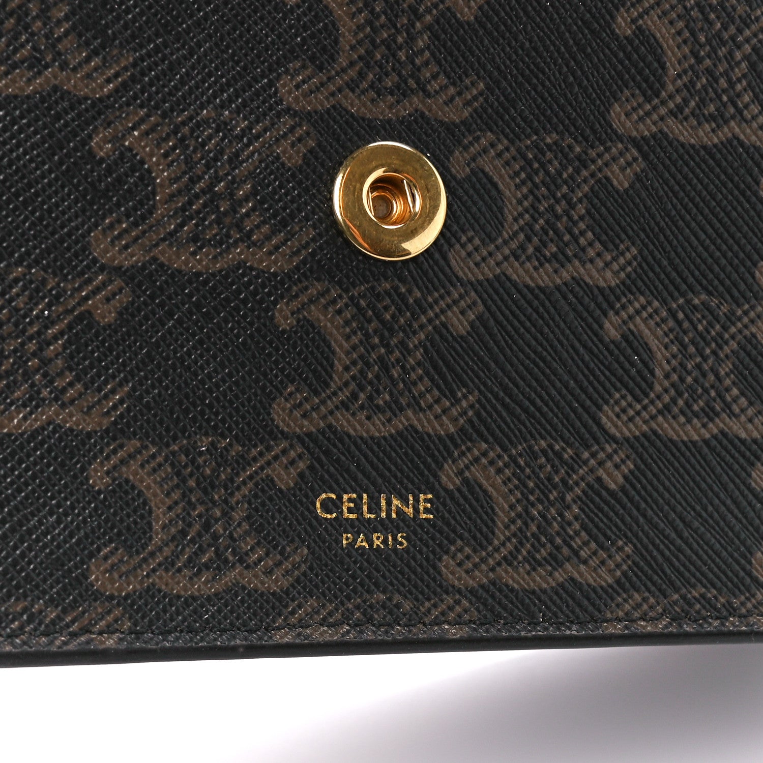 Celine Triomphe Canvas Lambskin Wallet On Strap Tan 9 of 14