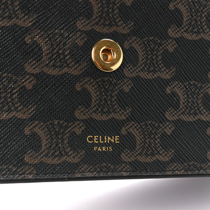 Celine Triomphe Canvas Lambskin Wallet On Strap Tan 9 of 14