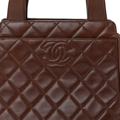 Chanel Lambskin Quilted CC Shoulder Bag Brown 7 of 9
