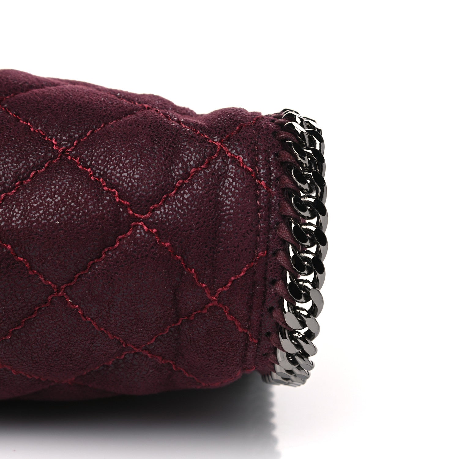 Stella McCartney Shaggy Deer Quilted Small Falabella Tote Burgundy 6 of 7