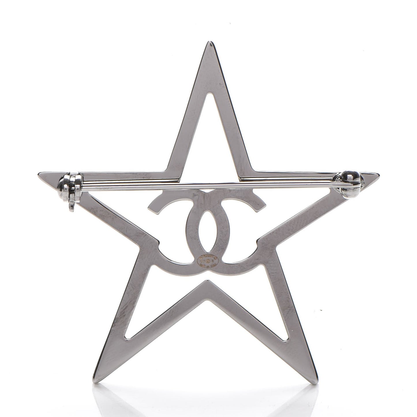 Ruthenium Crystal Star CC Brooch Blue