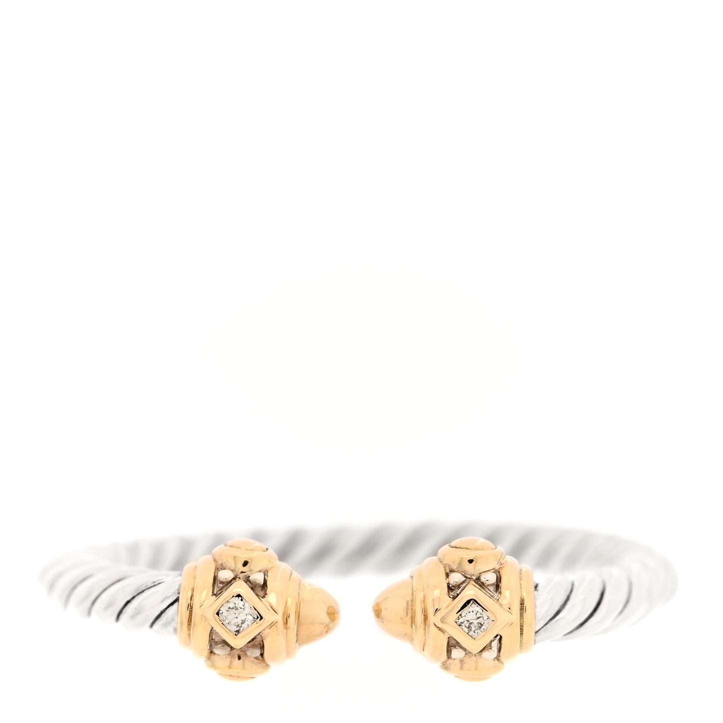 Sterling Silver 14K Yellow Gold Diamond Renaissance Ring 53 6.25
