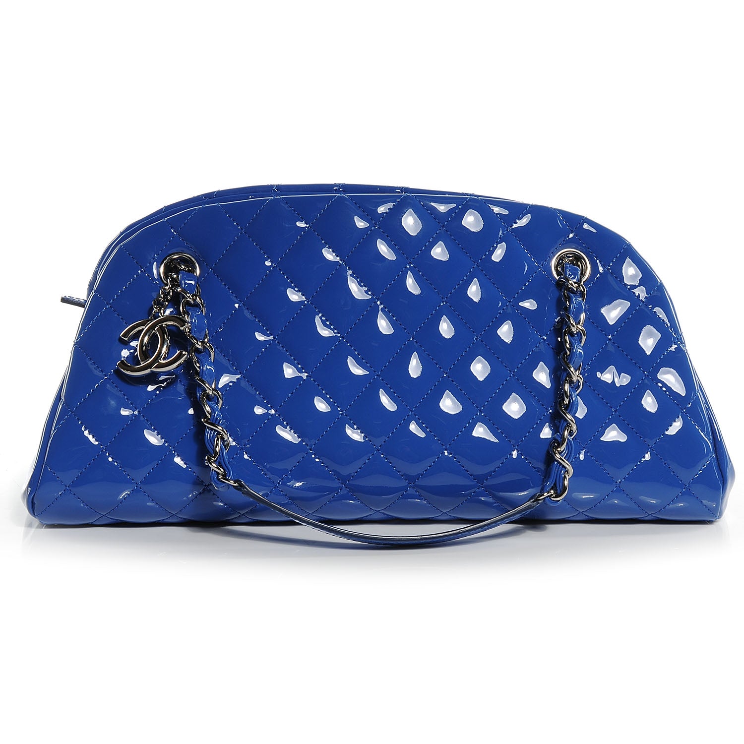 Chanel Patent Quilted Medium Just Mademoiselle Blue 1 of 8
