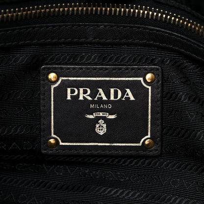 Prada Tessuto Nylon Soft Calfskin Shopping Satchel Black 5 of 24