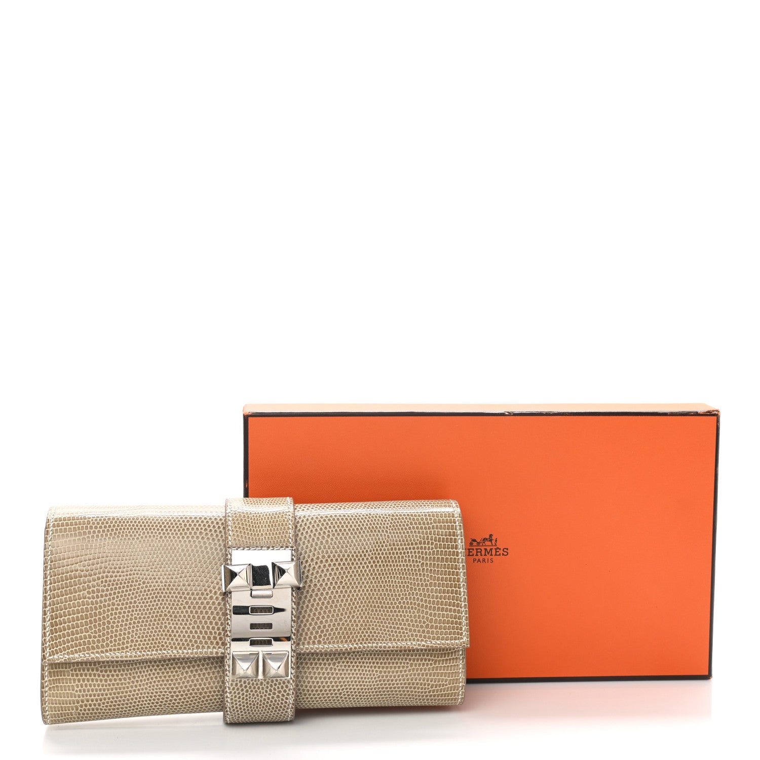 Hermes Lizard Medor Clutch 23 Ficelle 8 of 8