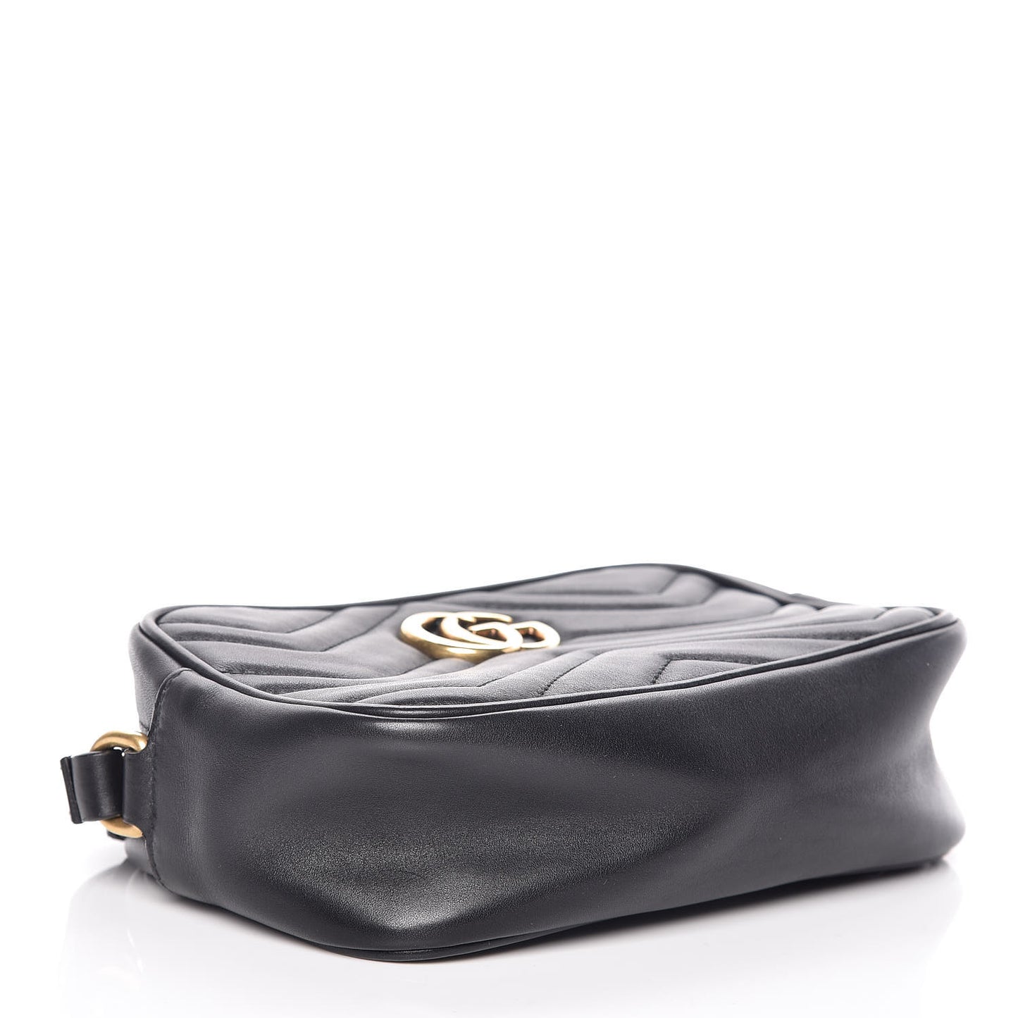 Calfskin Matelasse Mini GG Marmont Wrist Wallet Black