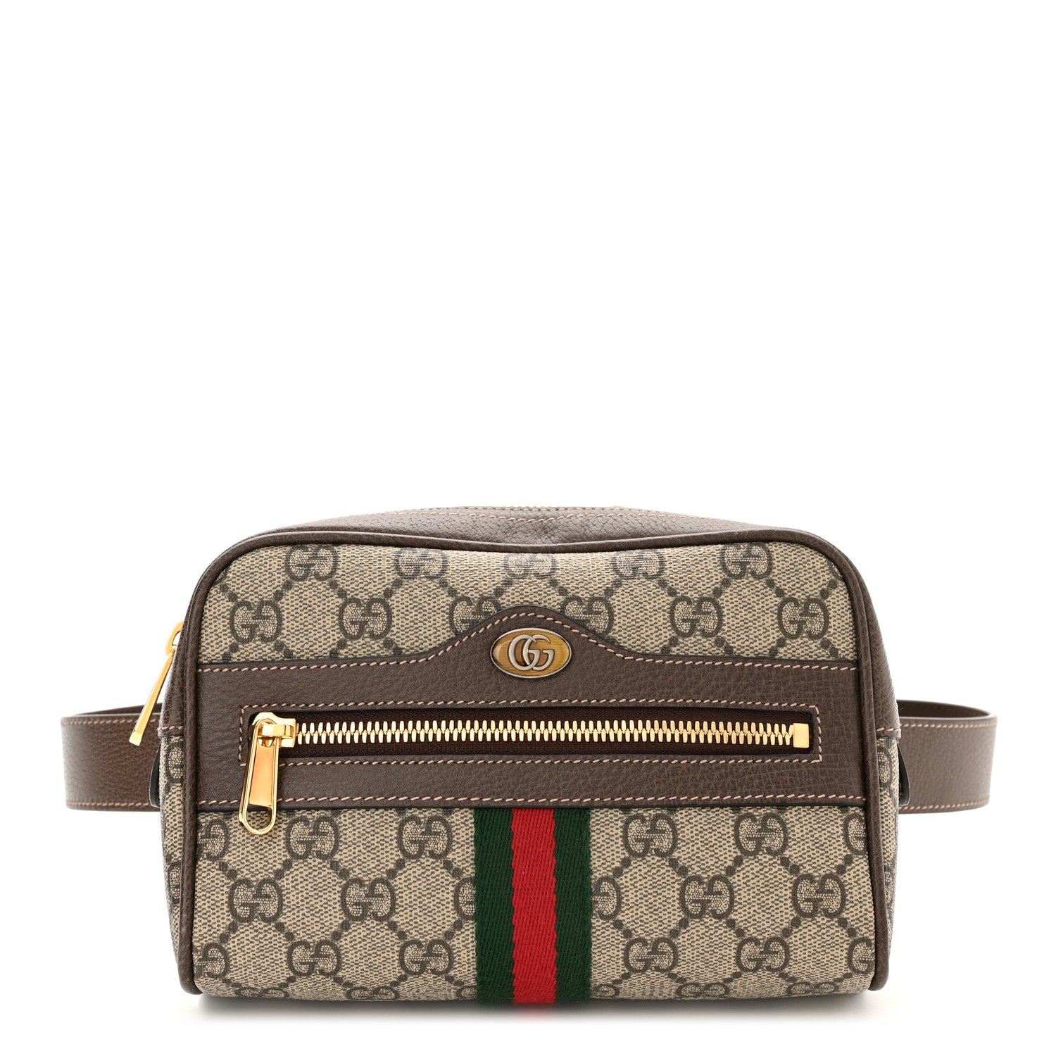 Gucci GG Supreme Monogram Web Small Ophidia Belt Bag 85 34 Dark Brown 1 of 12