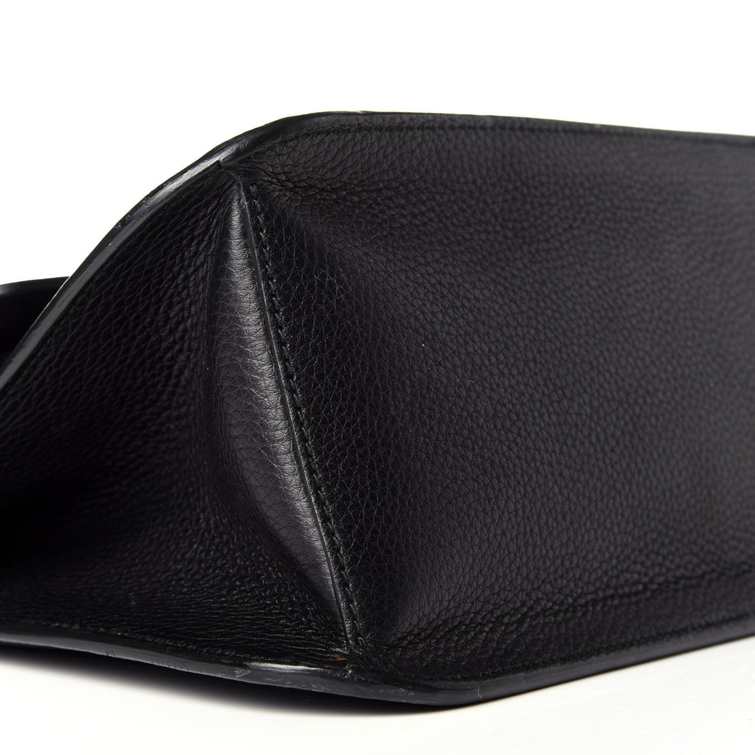 Gucci Pebbled Calfskin Medium Bamboo Daily Flap Shoulder Bag Black 7 of 8