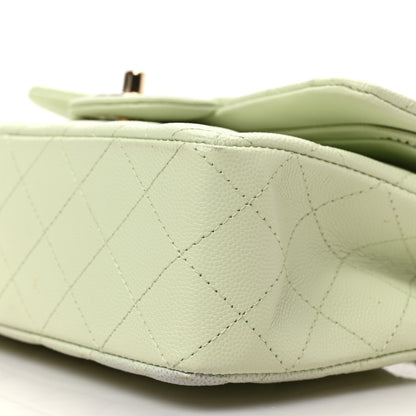 Chanel Caviar Quilted Small Double Flap Light Green 9 of 9