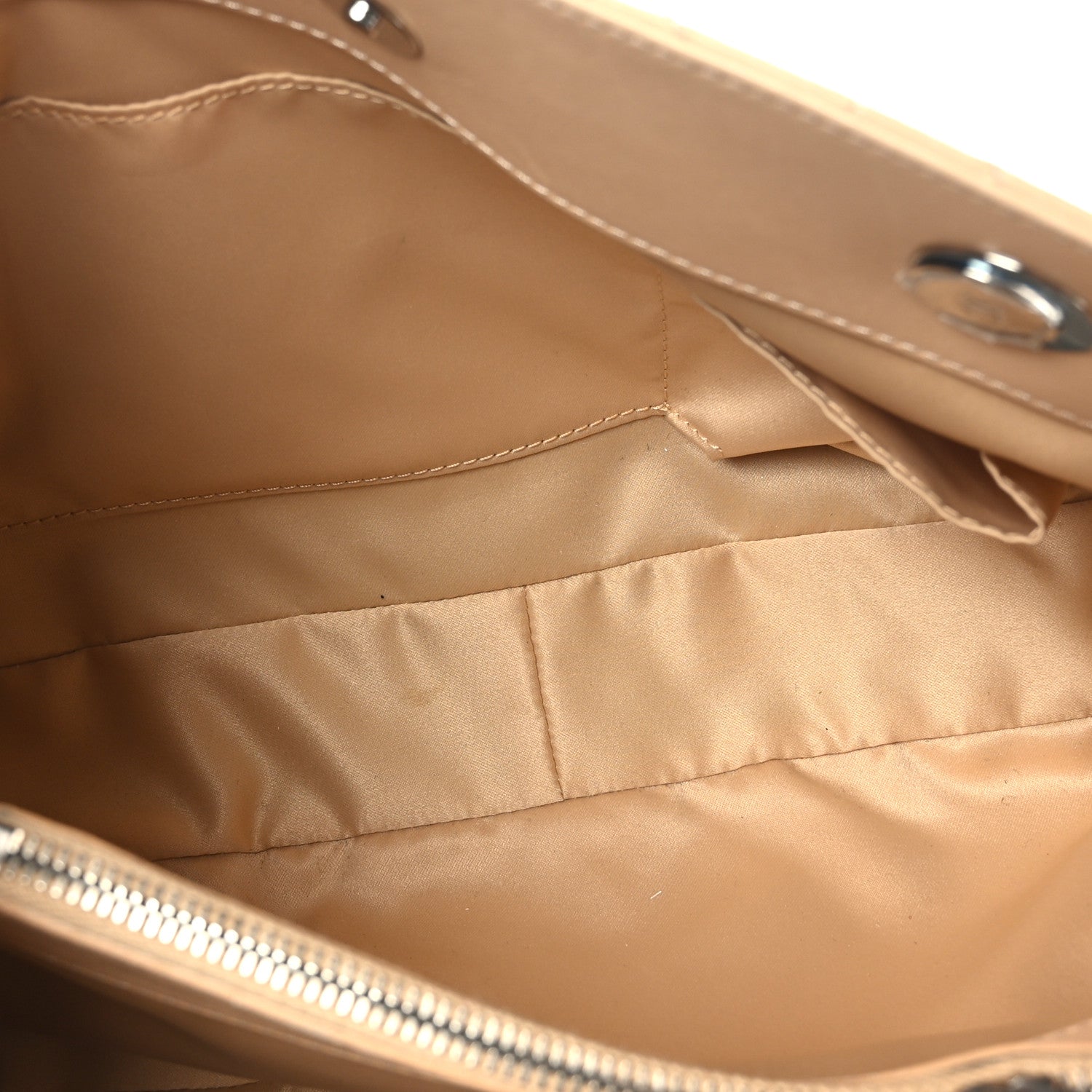 Chanel Lambskin Quilted Small Shopping Tote Beige 5 of 9