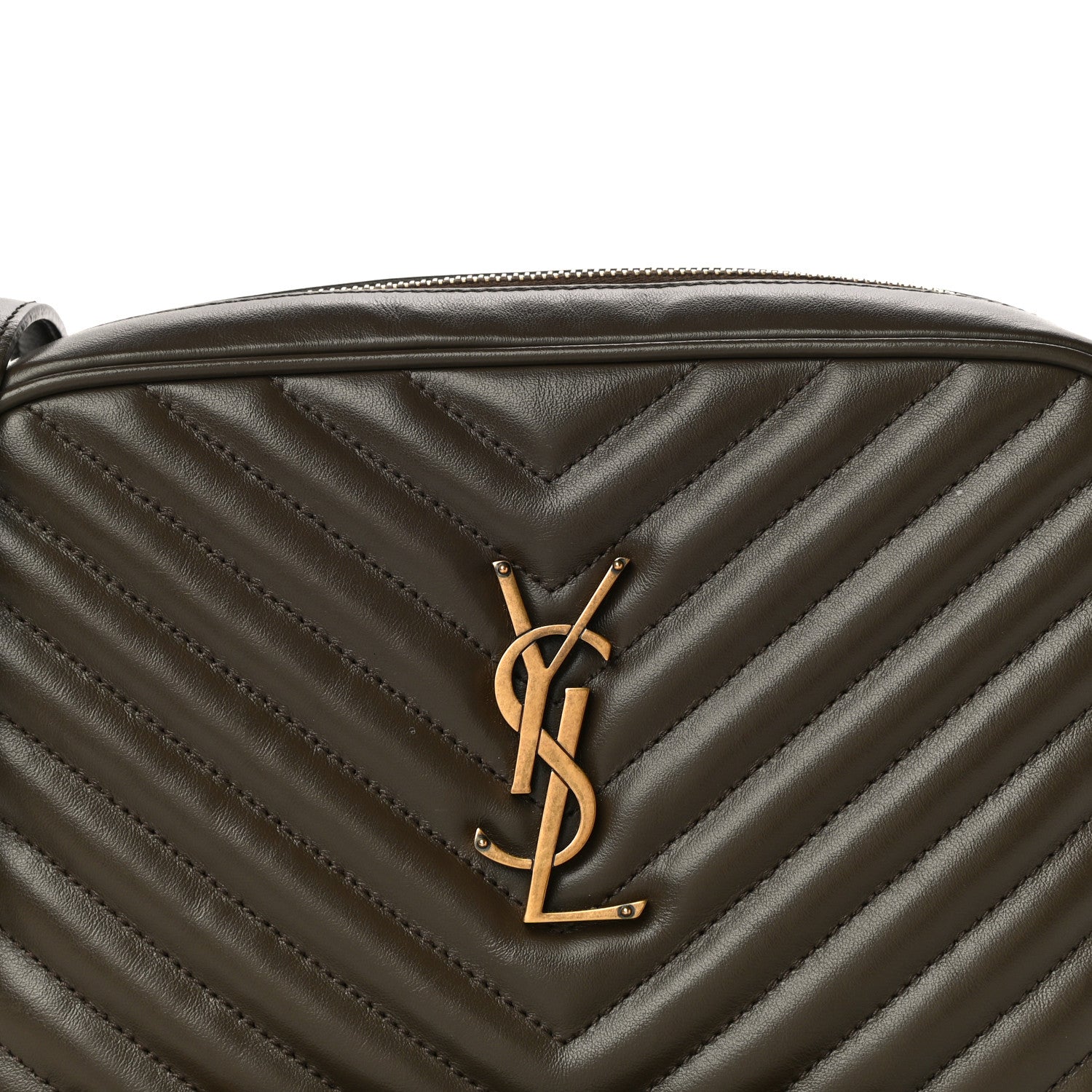 Saint Laurent Calfskin Matelasse Monogram Lou Camera Bag Military Olive 8 of 11