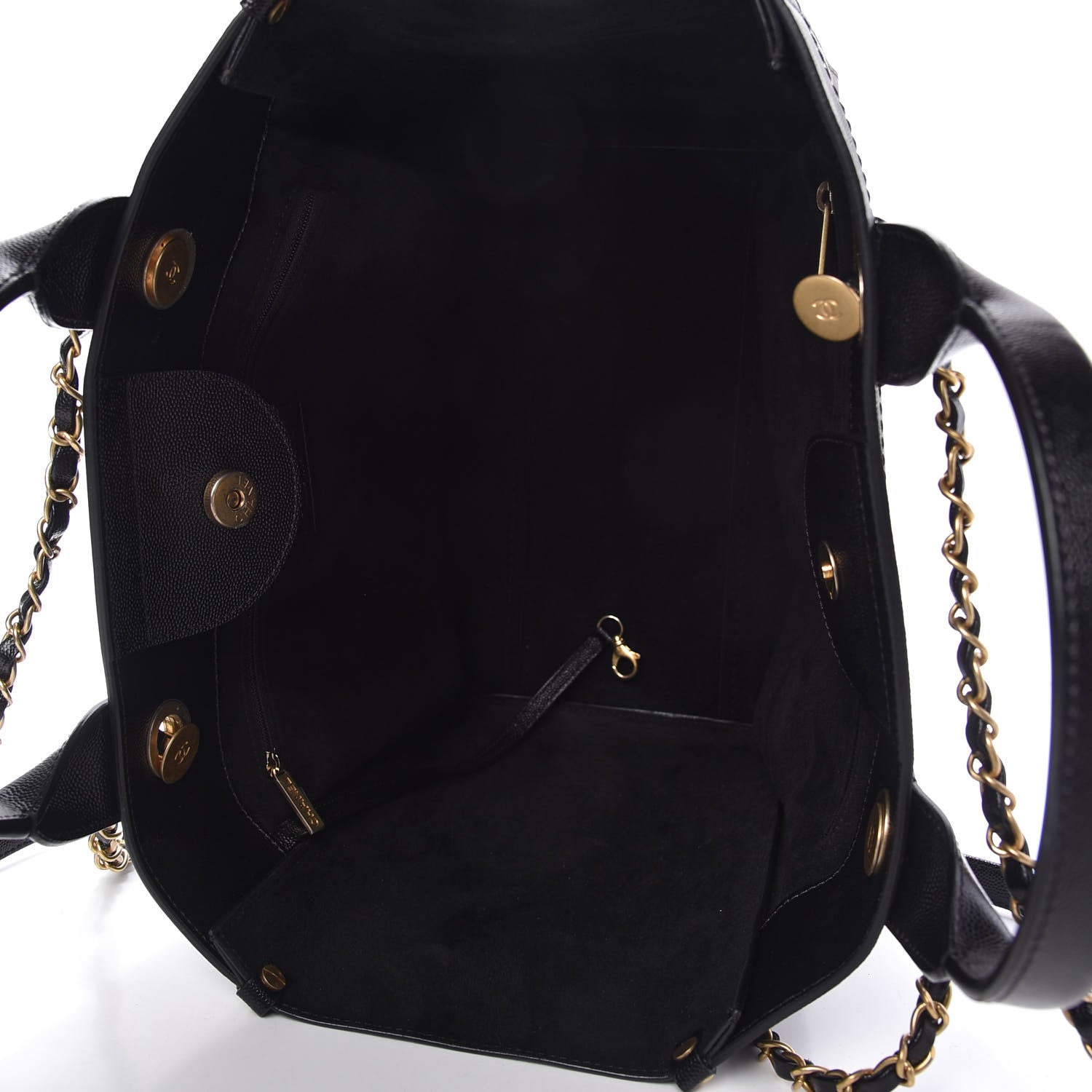 Chanel Caviar Small Studded Deauville Tote Black 5 of 10