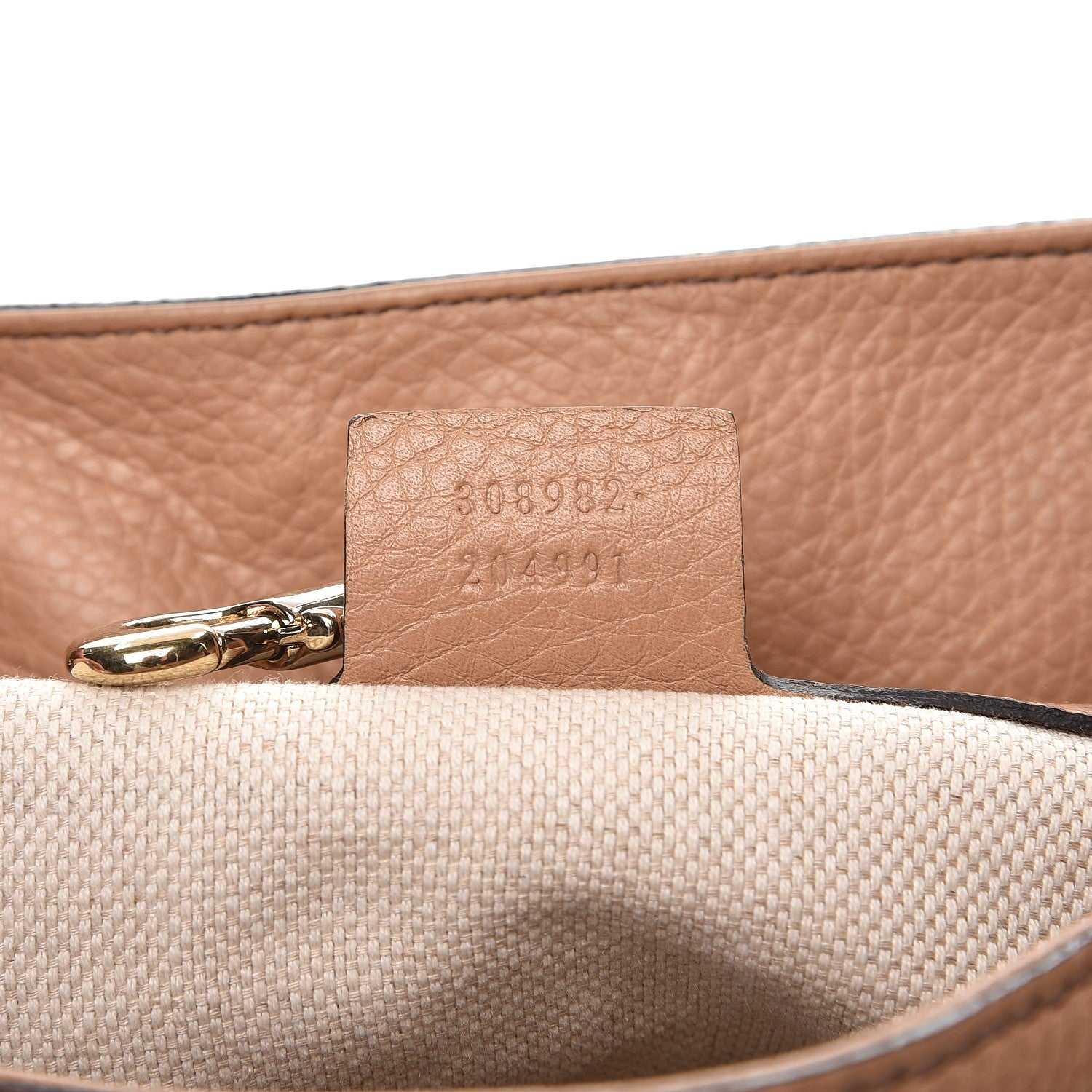 Gucci Pebbled Calfskin Medium Soho Chain Shoulder Bag Rose Beige 7 of 11