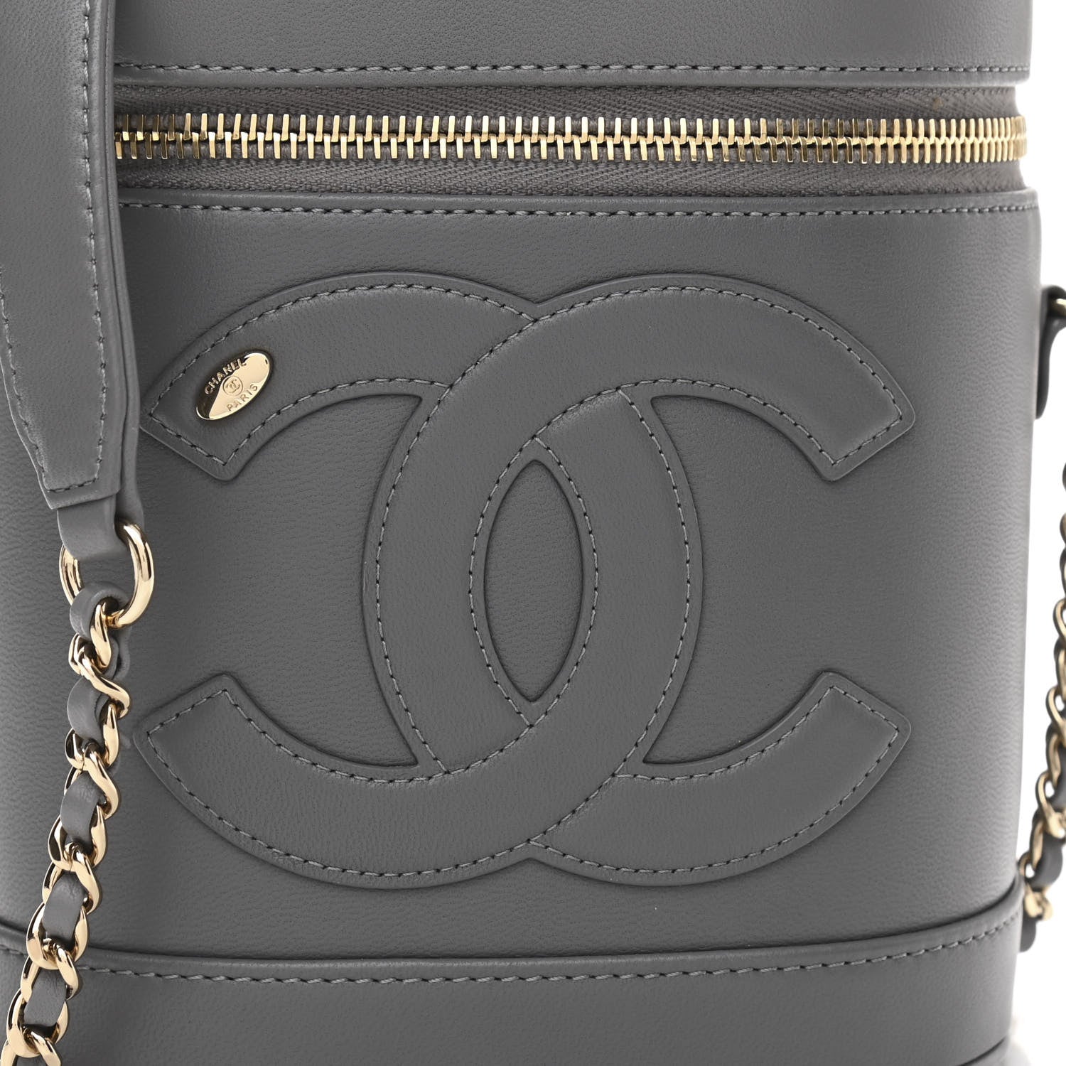 Chanel Lambskin Timeless Vanity Cosmetic Case Grey 8 of 11