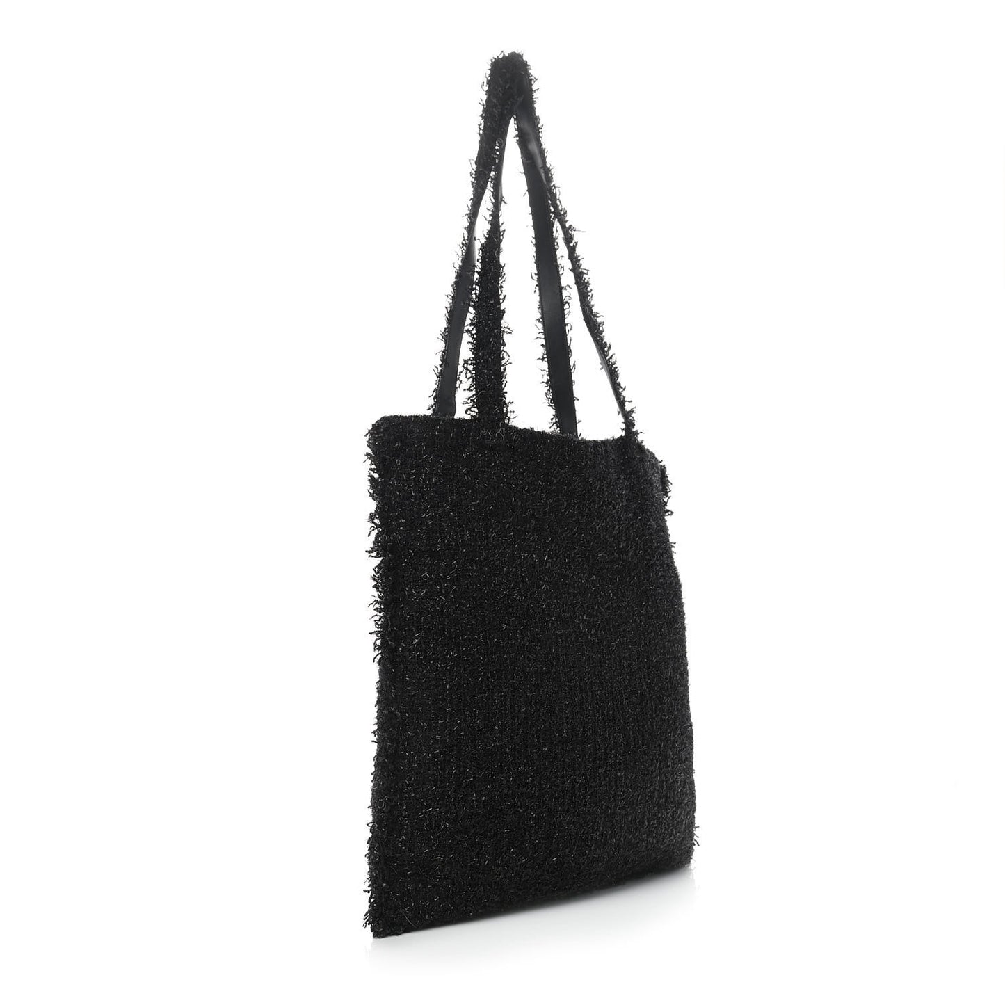 Tweed Resin Strass Large Robot Shopping Bag Black