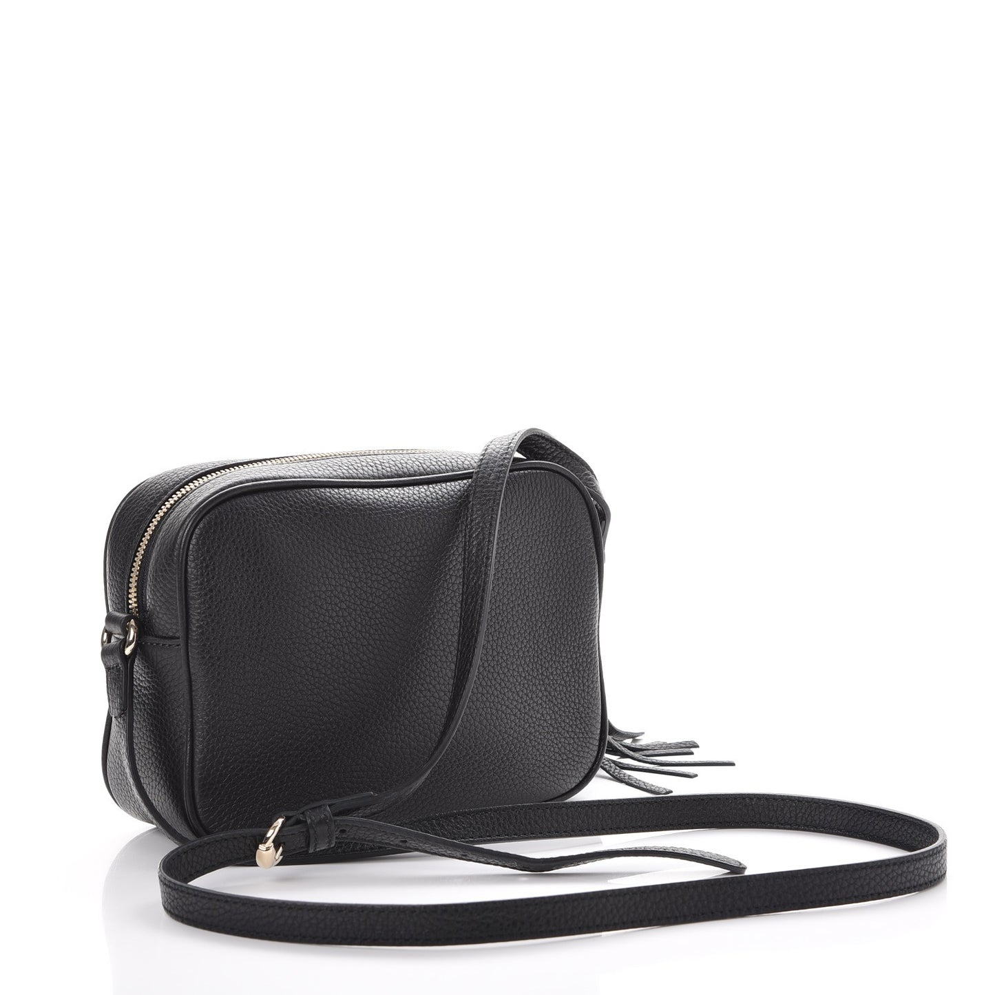Pebbled Calfskin Small Soho Disco Bag Black