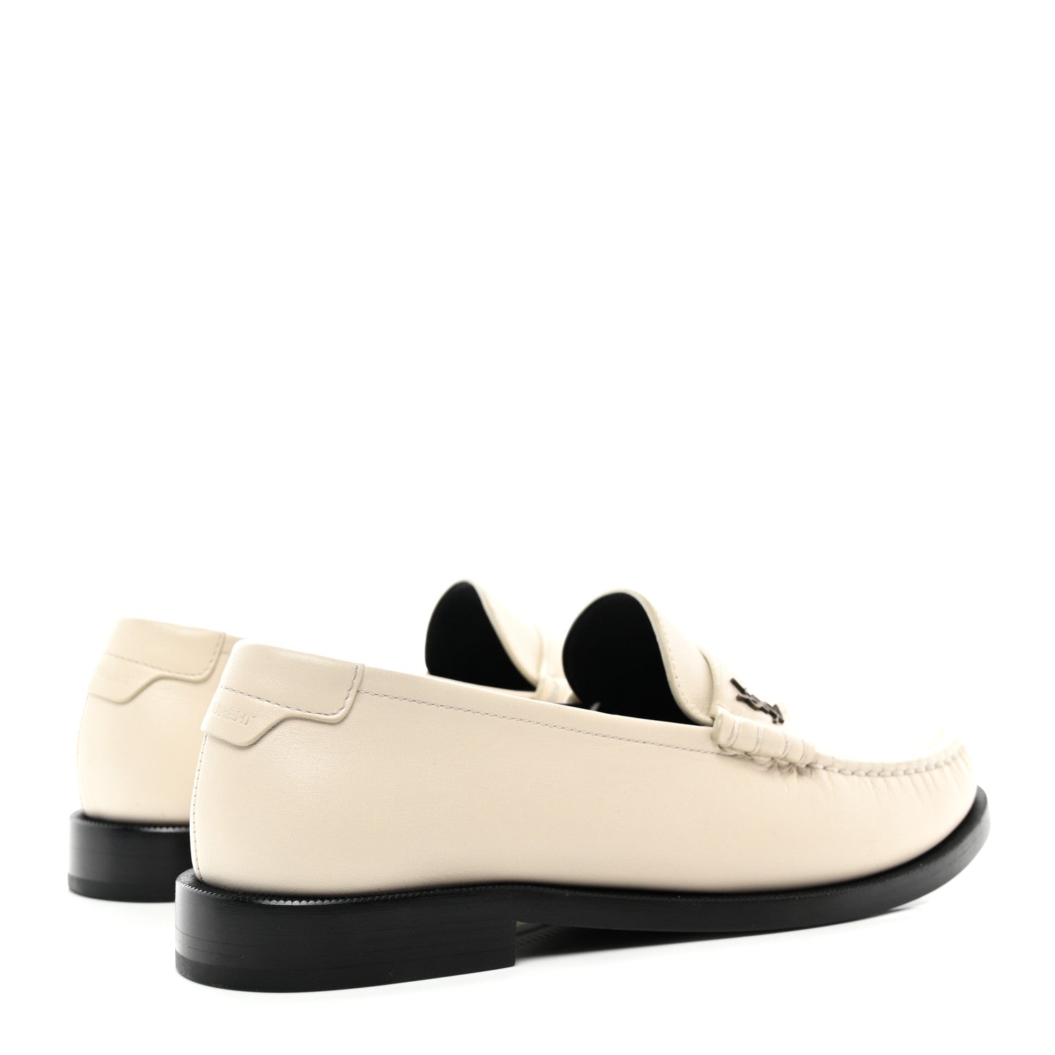Saint Laurent Calfskin Penny Loafers 38.5 Pearl 4 of 10