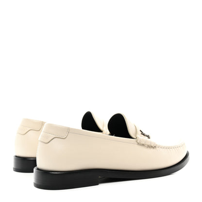 Saint Laurent Calfskin Penny Loafers 38.5 Pearl 4 of 10