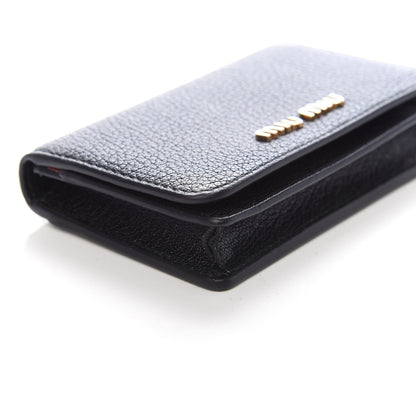 Miu Miu Madras Card Holder Black Rosa 7 of 9