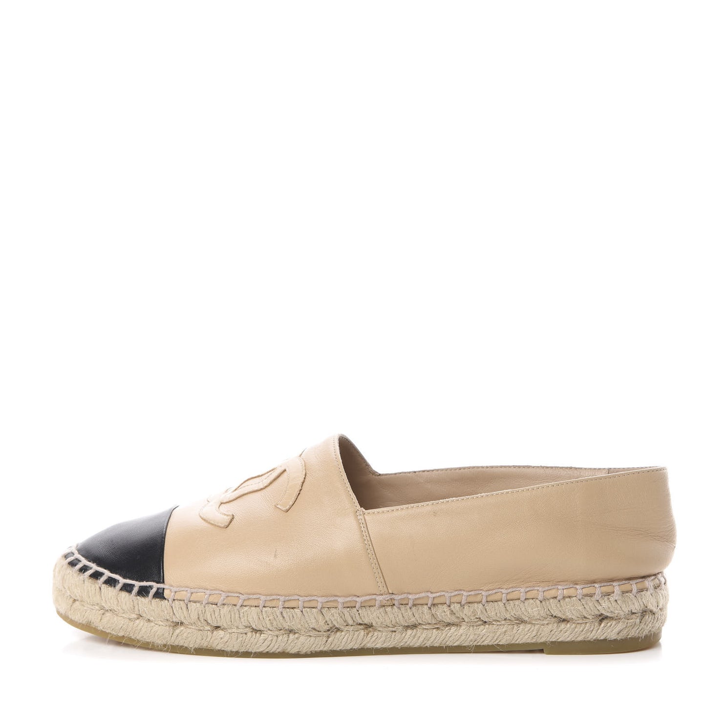 Lambskin CC Espadrilles 39 Beige Black