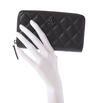 Chanel Caviar Quilted Small Zip Around Wallet Black 2 of 11
