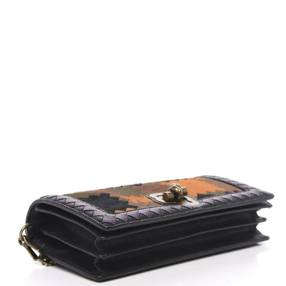 Bottega Veneta Pony Hair Karung BV Patch Knot Chain Clutch Black Monalisa Orange 4 of 12