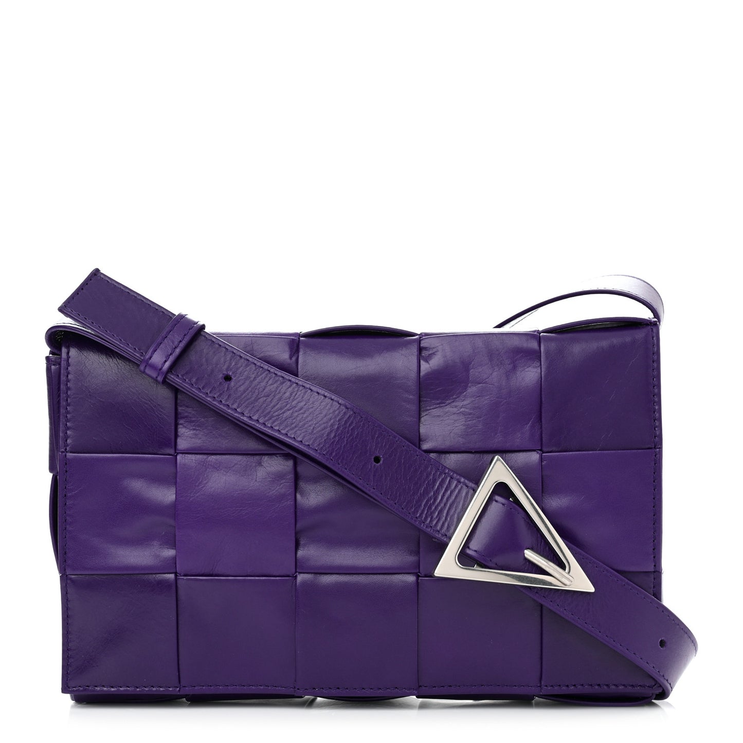 Paper Calfskin Maxi Intreccio Cassette Crossbody Bag Purple