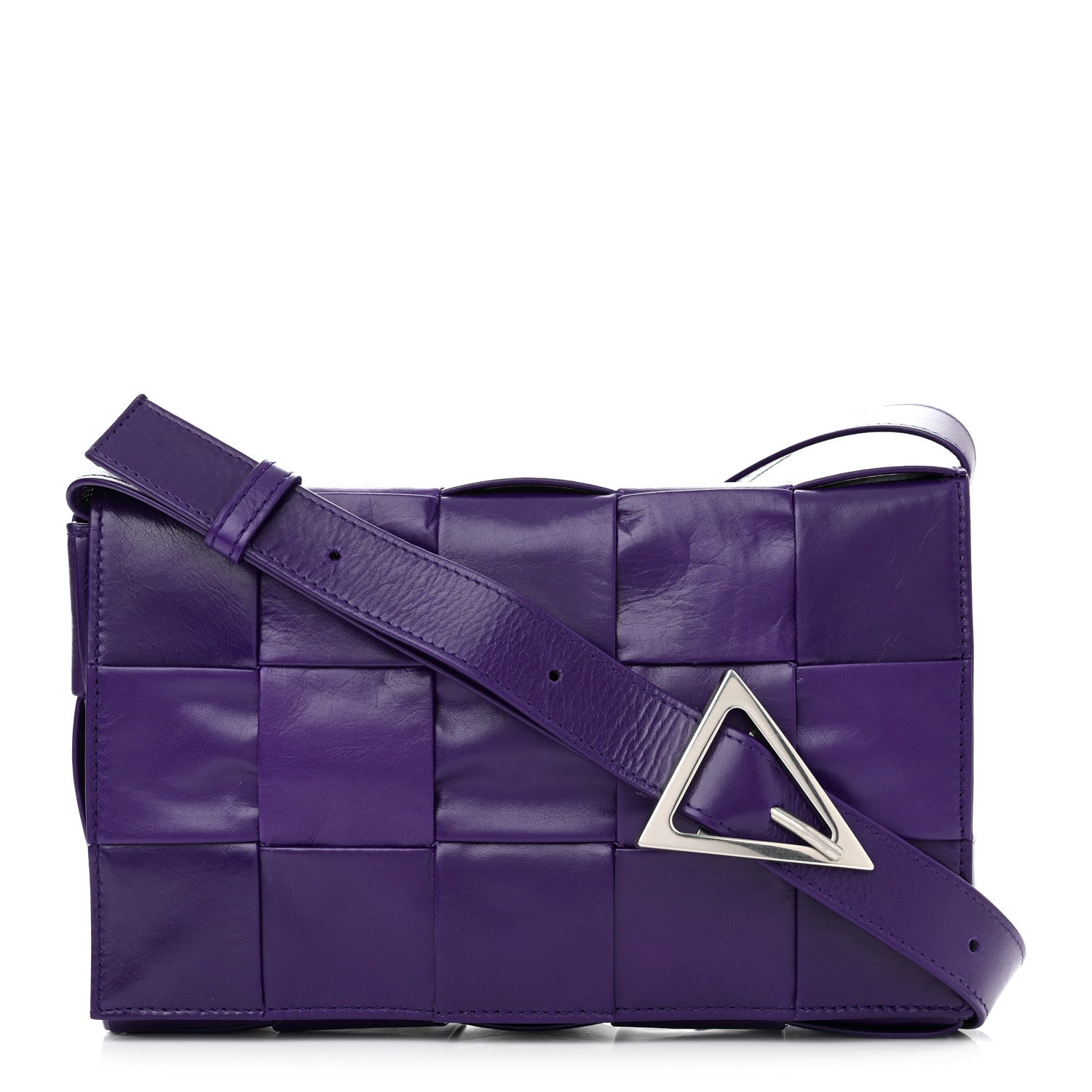 Bottega Veneta Paper Calfskin Maxi Intreccio Cassette Crossbody Bag Purple 1 of 10