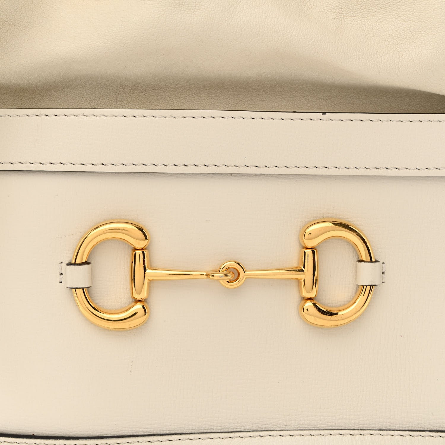 Gucci Azalea Sakai Calfskin Horsebit 1955 Drawstring Bucket Bag Mystic White 7 of 10