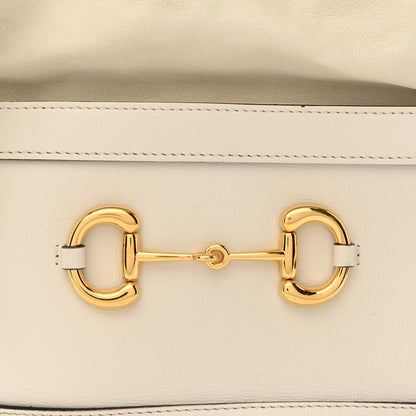 Gucci Azalea Sakai Calfskin Horsebit 1955 Drawstring Bucket Bag Mystic White 7 of 10