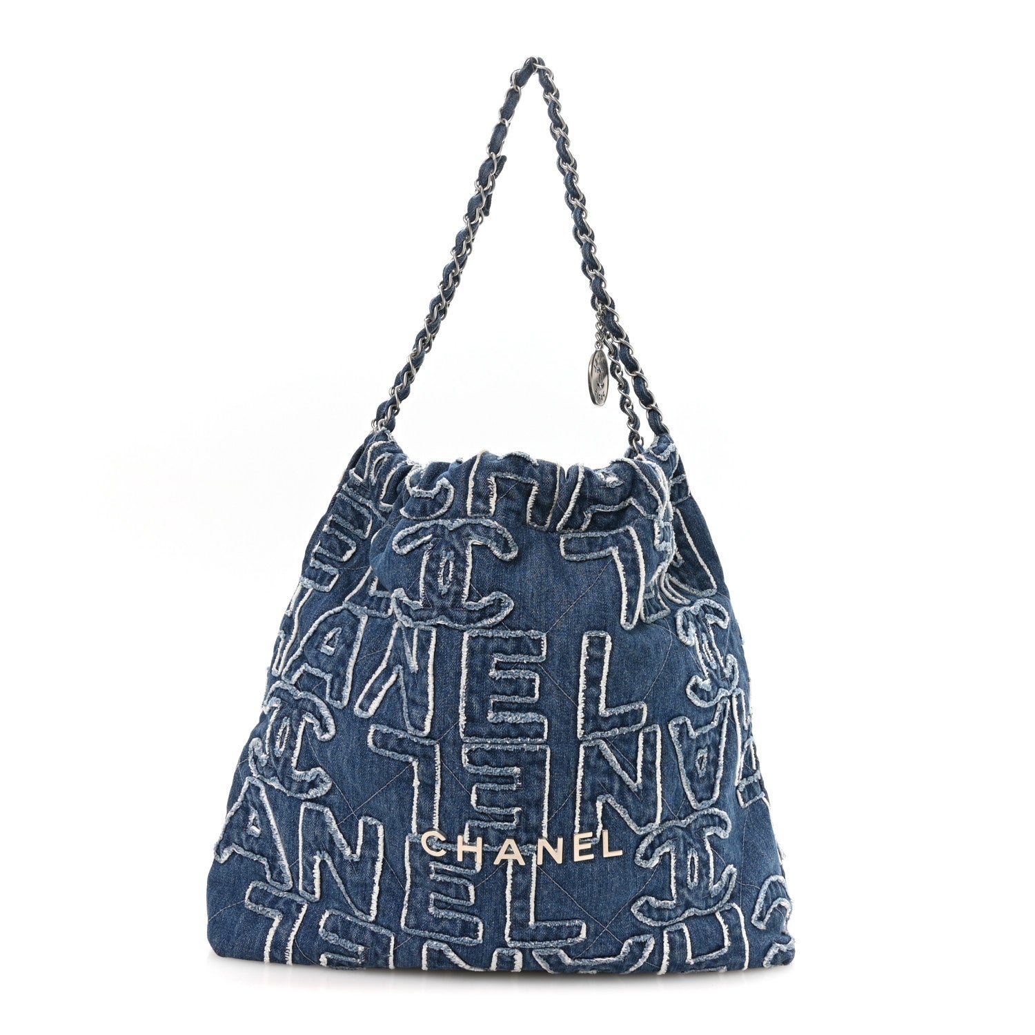 Chanel Denim Patchwork Logo Chanel 22 Blue 1 of 10