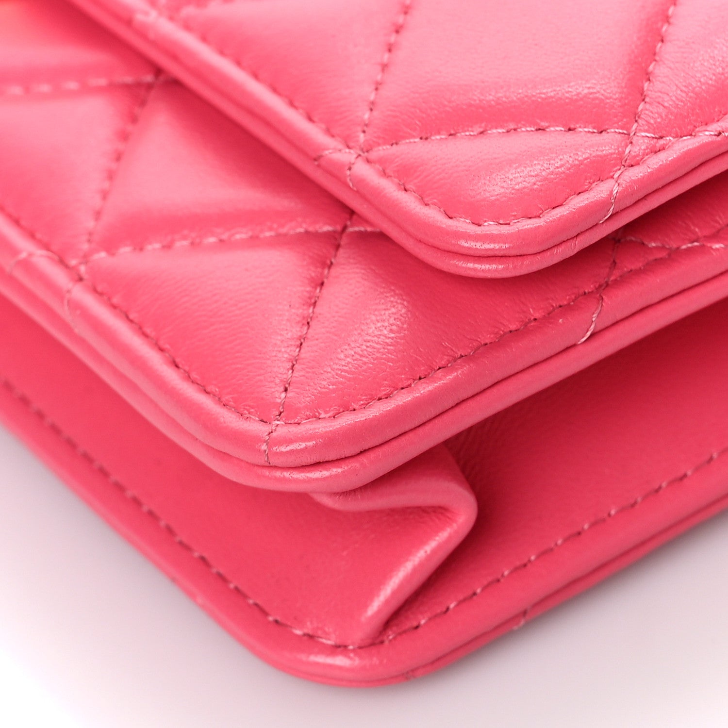 Chanel Lambskin Plexiglass Quilted Coco Love Wallet On Chain WOC Pink 9 of 10