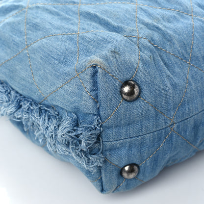 Chanel Denim Quilted Chain Hobo Light Blue 9 of 10