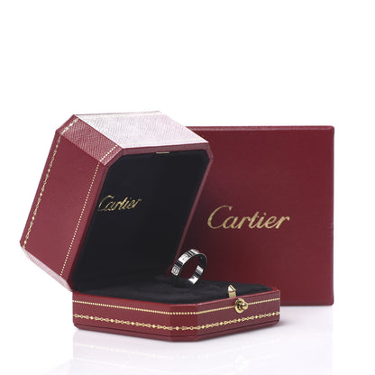 Cartier 18K White Gold Diamond 4mm LOVE Wedding Band Ring 52 6 5 of 6