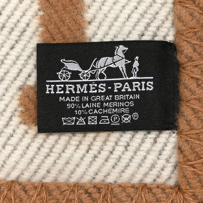 Hermes Wool Cashmere Avalon Blanket Ecru Camel 3 of 3